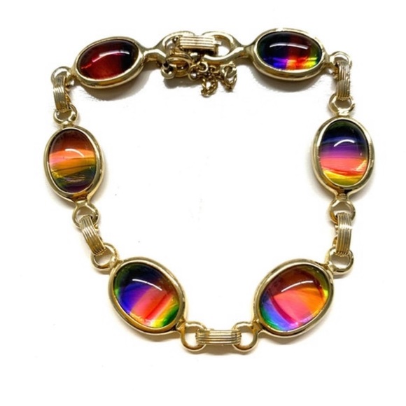Sarah Coventry Bracelet Glass gold tone & multi colored - Picture 5 of 11